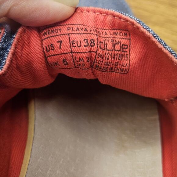 Hey Dude Wendy Playa Fiesta Limon blue denim slip on loafer shoe size 7 womens - Picture 5 of 10